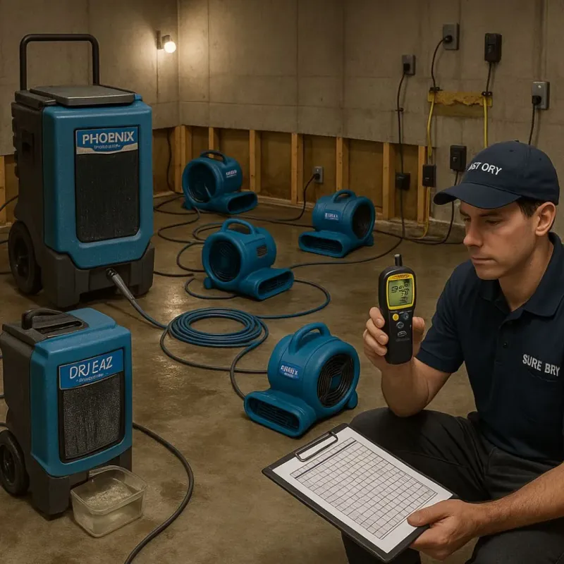 Structural Drying and Dehumidification process in Hampton County, SC